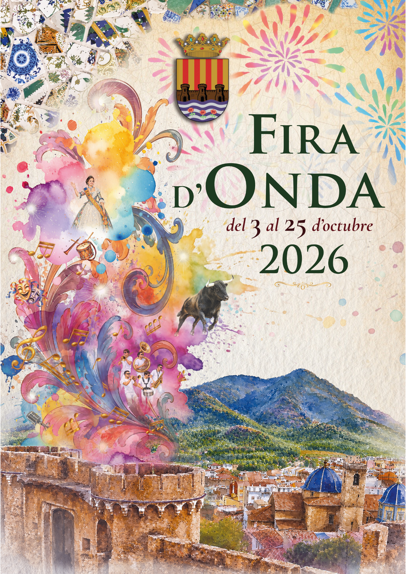 Cartel anunciador de la Fira d'Onda 2026, obra de Jesús Tauste Martí